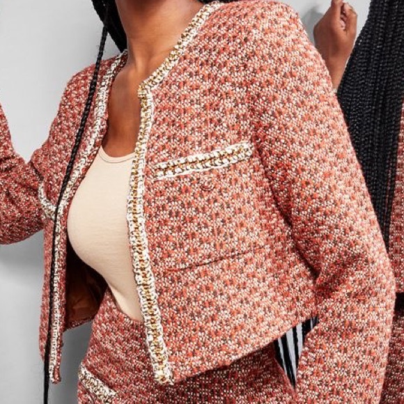 Jeannie Mai X INC Dionne Crop Drappy Tweed Jacket, Created for Macy's - Picture 2 of 3